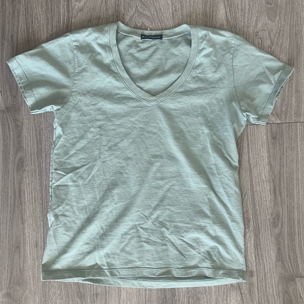 NWOT Brandy Melville sage green V neck t shirt